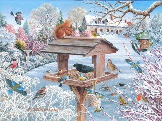 Quebra-cabeça «Bird-table»