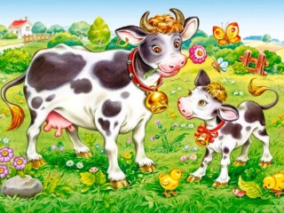 Jigsaw Puzzle «cow and calf»