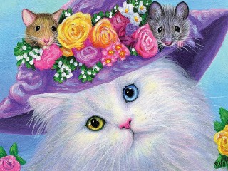 Jigsaw Puzzle «Cat in a hat»