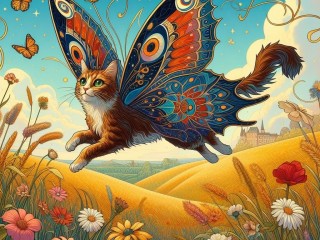 Jigsaw Puzzle «Butterfly cat»