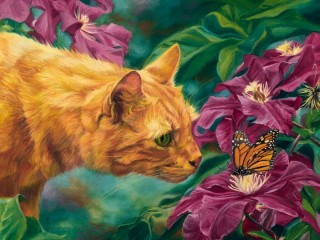 Rompecabezas «Cat and butterfly»