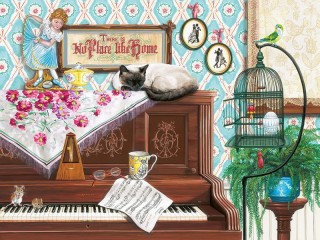 Пазл «Кот и пианино»