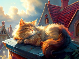 Jigsaw Puzzle «cat on the roof»