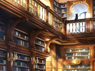 Jigsaw Puzzle «A cat in the library»