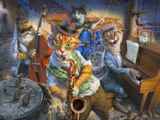 Пазл «Cats musicians»