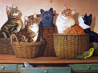 Пазл «Cats in baskets»
