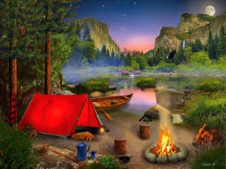 Пазл «Красная палатка»