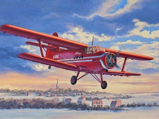 Jigsaw Puzzle «Red airplane»