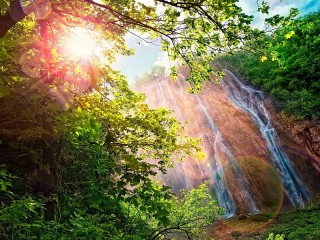 Jigsaw Puzzle «Colorful waterfall»