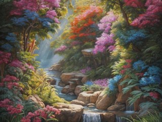 Jigsaw Puzzle «colorful forest»