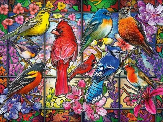 Jigsaw Puzzle «Colorful stained glass window»