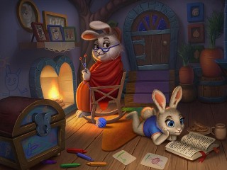 Jigsaw Puzzle «Rabbit family»