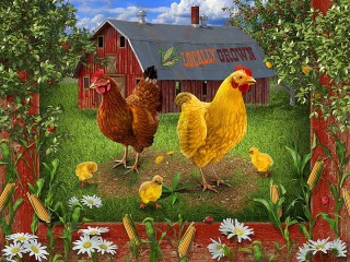 Jigsaw Puzzle «Hens and chickens»