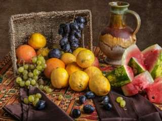 Пазл «Кувшин и фрукты»