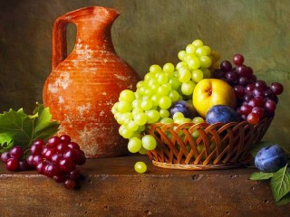 Пазл «Pitcher and grapes»