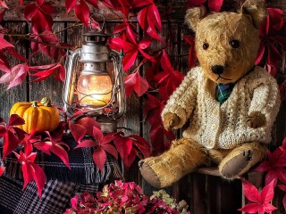 Jigsaw Puzzle «Lamp and Teddy bear»