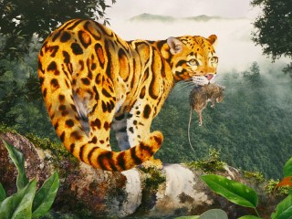 Пазл «Леопард с добычей»