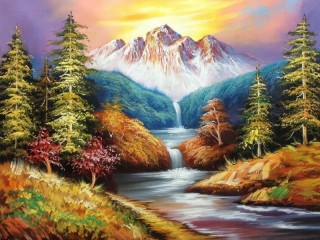 Jigsaw Puzzle «Forest and mountains»