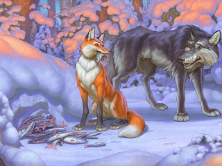Jigsaw Puzzle «Fox and Wolf»