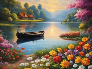 Jigsaw Puzzle «Boat on the water»