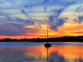 Пазл «Boat at sunset»