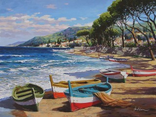 Пазл «Лодки на берегу»