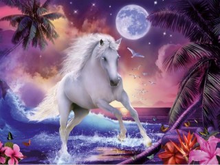 Пазл «Лошадь в море»