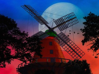 Quebra-cabeça «The moon and windmill»