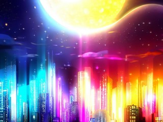 パズル «Moon and sun over the city»