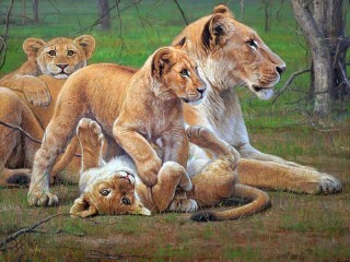 Jigsaw Puzzle «Lion family»