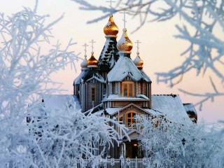 Пазл «Onion domes in winter»