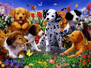 Jigsaw Puzzle «Small dogs»