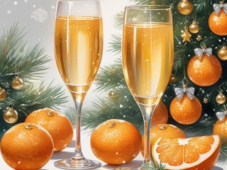 Пазл «Mandarines and champain»