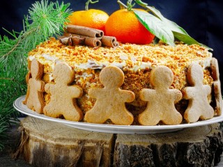 Jigsaw Puzzle «Tangerines on the cake»