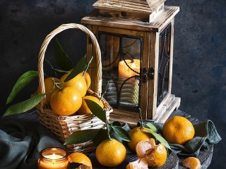 Jigsaw Puzzle «Tangerine candle»