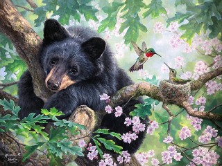 Puzzle «Bear and birds»