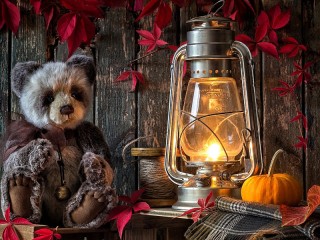 Quebra-cabeça «Teddy bear and lantern»