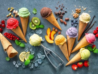 Quebra-cabeça «Ice cream and fruit»