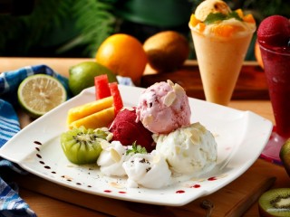 Пазл «Мороженое и фрукты»