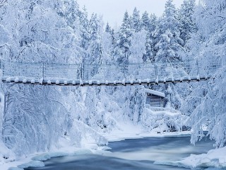 Jigsaw Puzzle «Bridge in winter»