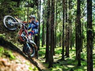 Jigsaw Puzzle «The motorcyclist in the woods»