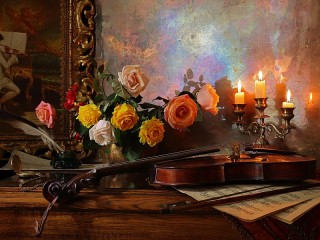 Jigsaw Puzzle «Music and candles»