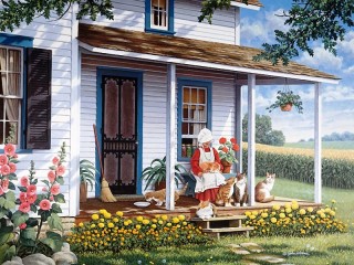 Jigsaw Puzzle «On the porch»