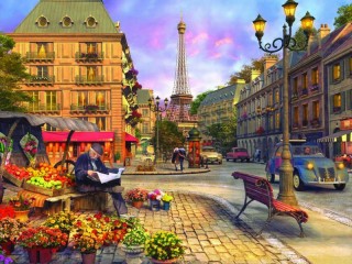 Jigsaw Puzzle «At the Paris street»