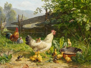 Jigsaw Puzzle «In the poultry yard»