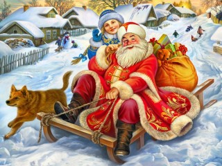 Rompecabezas «On a sleigh»