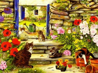 Jigsaw Puzzle «On the steps»