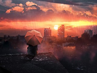 Пазл «Наедине с дождём»