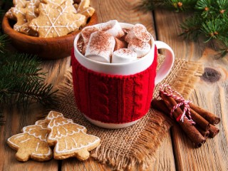 Jigsaw Puzzle «Drink and gingerbread»