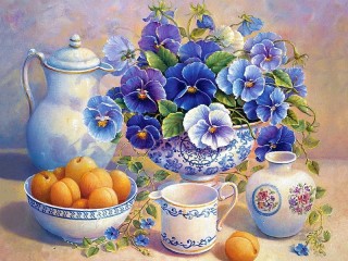 Jigsaw Puzzle «Still life with apricots»